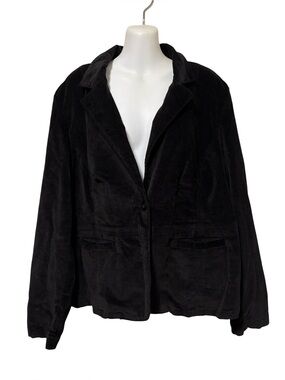 Halston Jeans Black Velvet Stretch Blazer